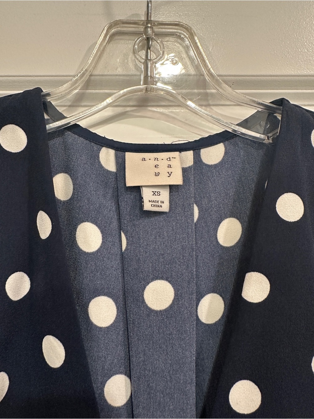 Sleeveless Navy Polka Dot Mini Dress - Picture 4 of 7